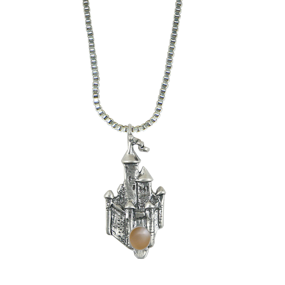 Sterling Silver Arthur's Castle Pendant With Peach Moonstone
